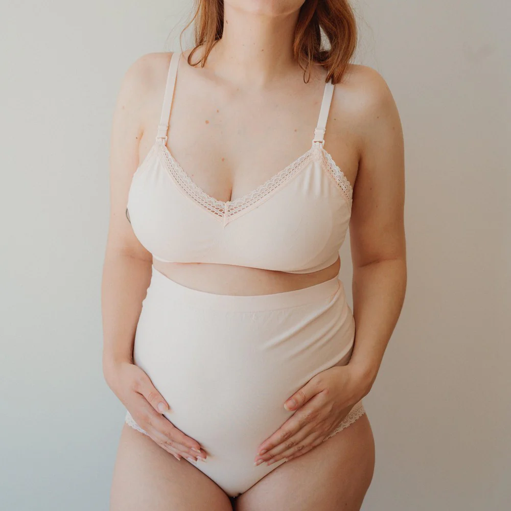 Culotte taille haute grossesse Suzon poudre - Image 4