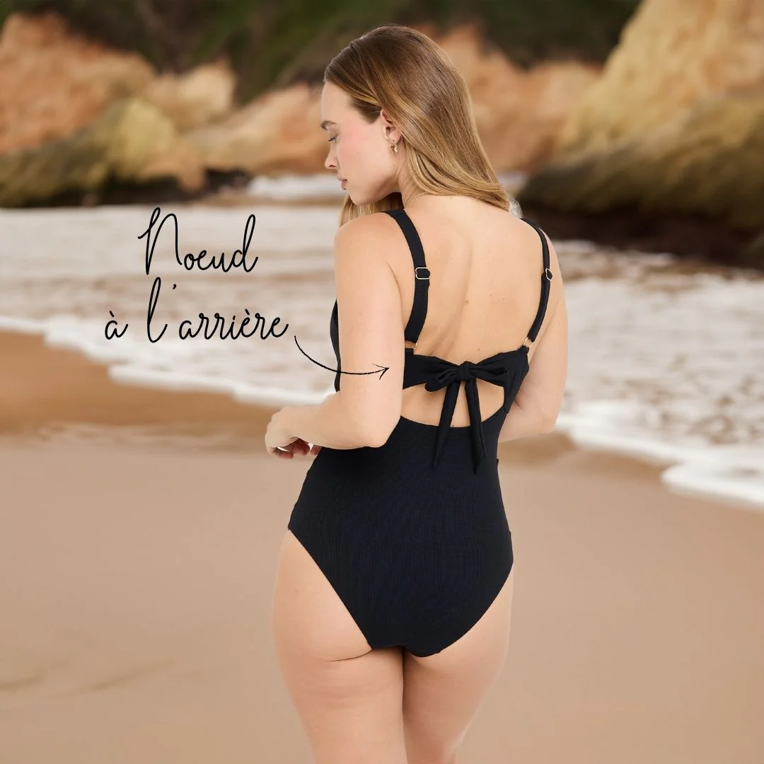 Maillot de bain 1 pièce post-opératoire noir Malou - Image 5