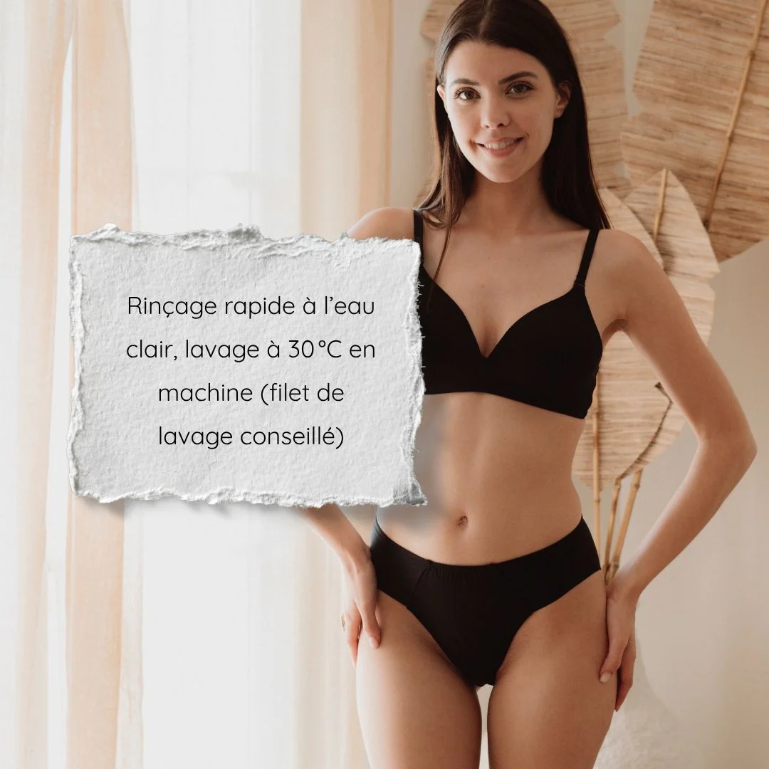 Culotte protège-slip lavable Samba noir - Image 9